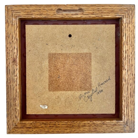 Southwest Style Ceramic Tile Trivet Wall Art By Teissedre 1988 Wood Frame 7 1/8" - Picture 3 of 7